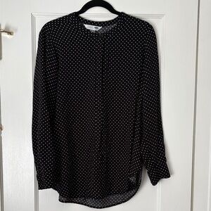 Old Navy Black and White Polka Dot Blouse